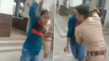 Mathura Shocker: न्याय नहीं मिलने पर युवती ने उठाया भयावह कदम! पुलिस स्टेशन पहुंचकर खुद पर पेट्रोल डालकर किया आत्मदाह का प्रयास, मथुरा जिले का वीडियो आया सामने;VIDEO