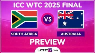 SA vs AUS ICC WTC 2025 Final Preview: ऑस्ट्रेलिया बनाम दक्षिण अफ्रीका वर्ल्ड टेस्ट चैंपियनशिप फाइनल मुकाबले से पहले जानिए हेड-टू-हेड रिकॉर्ड्स, मिनी बैटल्स और लाइव स्ट्रीमिंग समेत सभी डिटेल्स