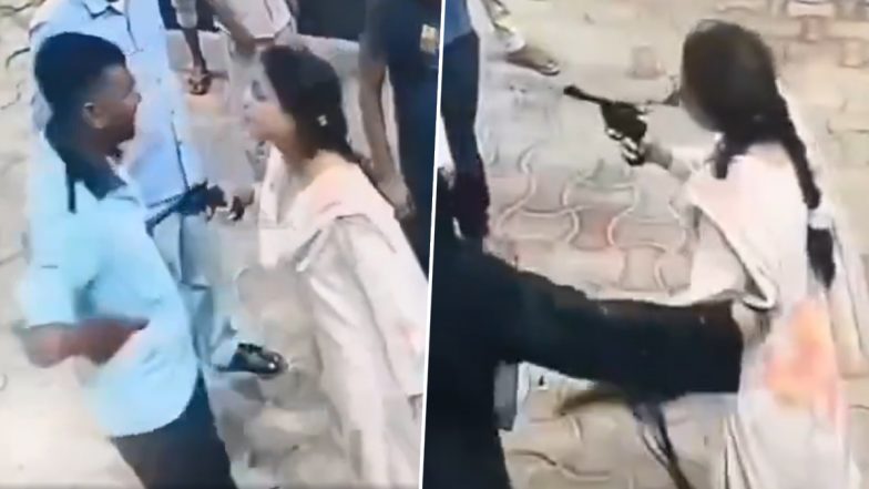 VIDEO: 'इतनी गोलियां मारूंगी की घरवाले पहचान नहीं पाएंगे ... पेट्रोल पंप पर युवती ने कर्मचारी को रिवॉल्वर सटाकर दी जान से मारने की धमकी, हरदोई जिले का वीडियो आया सामने