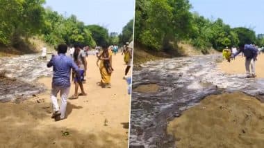 Heartwarming Gesture: तमिलनाडु के स्थानीय लोगों ने गांव में फूल और पूजा कर कावेरी नदी का किया स्वागत, देखें वीडियो Heartwarming Gesture: तमिलनाडु के स्थानीय लोगों ने गांव में फूल और पूजा कर कावेरी नदी का किया स्वागत, देखें वीडियो