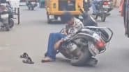 Andhra Pradesh: विजयवाड़ा की व्यस्त सड़क के बीच में स्कूटी पर झपकी लेता दिखा व्यक्ति, वीडियो वायरल