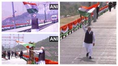 उद्धाटन के बाद चिनाब ब्रिज पर PM मोदी ने लहराया तिरंगा, VIDEO में देखें इंजीनियरिंग का बेमिसाल नमूना