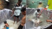 घर में स्विमिंग पूल बनाकर मस्ती करते दिखे लड़के, देखें कमाल के देसी जुगाड़ का यह Viral Video