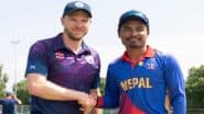 NEP vs SCO 6th T20I Tri-Series 2025 Toss & Scorecard: स्कॉटलैंड क्रिकेट टीम ने नेपाल को दिया 193 रनों का लक्ष्य, जॉर्ज मुन्से ने खेली धमाकेदार पारी, यहां देखें पहली पारी स्कोरकार्ड