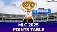 MLC 2025 Points Table Updated With Net Run Rate: मेजर लीग क्रिकेट सीजन 3 की टीम स्टैंडिंग और लीडरबोर्ड देखें
