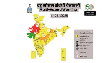Aaj Ka Mausam, 11 June 2025: दक्षिण भारत में भारी बारिश का अलर्ट, उत्तर-पश्चिम में गर्मी का कहर जारी; जानें कैसा रहेगा आज का मौसम (Watch Video)