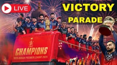 RCB Victory Parade LIVE: बेंगलुरु पहुंची RCB टीम, चिन्नास्वामी स्टेडियम के बाहर फैंस का सैलाब!