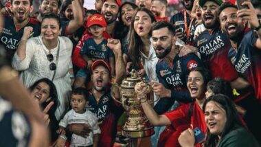 Karnataka Celebrates RCB’s Maiden IPL Title: आईपीएल ट्रॉफी 2025 के साथ आरसीबी ने रचा इतिहास, फैंस ने जीत का किया जोरदार स्वागत! Karnataka Celebrates RCB’s Maiden IPL Title: आईपीएल ट्रॉफी 2025 के साथ आरसीबी ने रचा इतिहास, फैंस ने जीत का किया जोरदार स्वागत!
