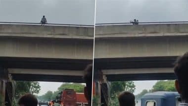UP: आगरा में पत्नी से झगड़े के बाद व्यक्ति ने फ्लाईओवर से कूदकर की आत्महत्या की कोशिश, पुलिस ने बचाया (देखें वीडियो)