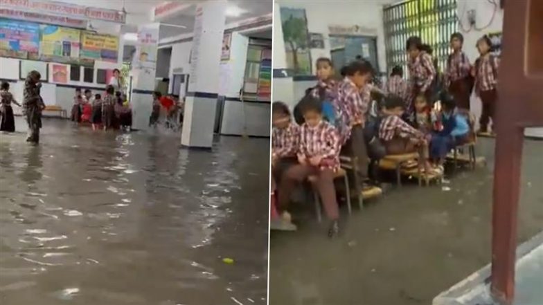 Waterlogging in Government School: दिल्ली के टिकरी गांव के सरकारी स्कूल में पानी भरने से क्लास में बाढ़ जैसे हालात, देखें वायरल वीडियो