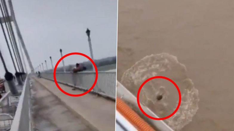Prayagraj Shocker: एक दुसरे का हाथ पकड़कर प्रेमी जोड़े ने नदी में लगाई छलांग, प्रयागराज से यमुना ब्रिज का दिल दहलानेवाला वीडियो आया सामने;VIDEO