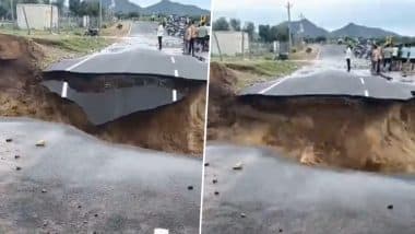 Newly Built Road Washed Away: राजस्थान के झुंझुनू में नई सड़क उद्घाटन से पहले बारिश में बही, वीडियो आया सामने