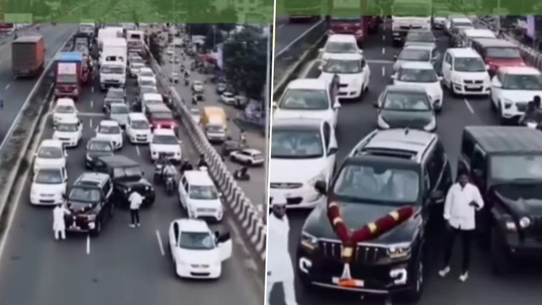 Satara: नई SUV लेने पर युवकों ने किया सड़क पर तमाशा! रील बनाने के लिए पुणे बेंगलुरु हाईवे कर दिया ब्लॉक, सातारा पुलिस ने किया मामला दर्ज;VIDEO
