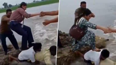 Punjab: मोगा में प्राकृतिक आपदा में मानवता की मिसाल, ग्रामीणों ने मानव ब्रिज बनकर बच्चों को बहते पानी से बचाया Punjab: मोगा में प्राकृतिक आपदा में मानवता की मिसाल, ग्रामीणों ने मानव ब्रिज बनकर बच्चों को बहते पानी से बचाया