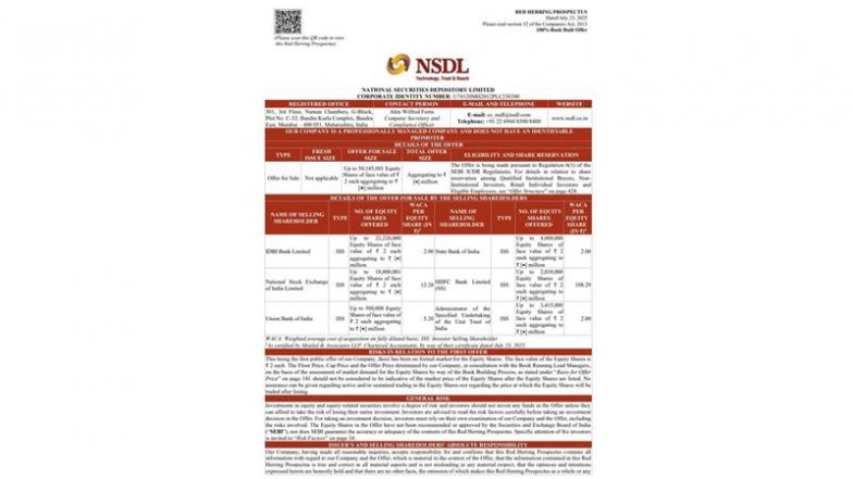 NSDL IPO 2025: भारत की सबसे बड़ी डिपॉजिटरी 30 जुलाई को लॉन्च करेगी आईपीओ, यहां देखें डिटेल्स