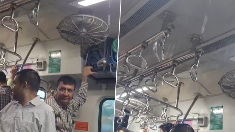 Mumbai Local Train: मुंबई की AC लोकल ट्रेन की छत से टपकने लगा पानी, भीगने के कारण यात्री हुए परेशान, VIDEO आया सामने