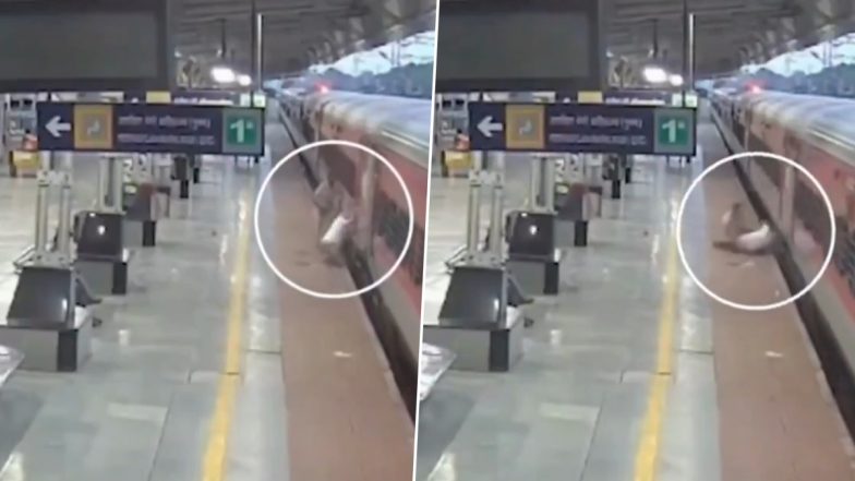 Betul Railway Station: चलती ट्रेन में चढ़ने के प्रयास में बुजुर्ग गिरा, RPF जवान ने तुरंत दौड़कर बाहर खींचा, मौत के मुंह से बचाई जान, बैतूल का वीडियो आया सामने; VIDEO
