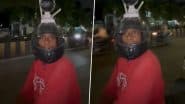 CCTV Installed on Helmet: पड़ोसियों से जान को खतरा, शख्स ने हेलमेट पर लगाया सीसीटीवी कैमरा, जानें कौन है ये इंदौर का शख्स;VIDEO