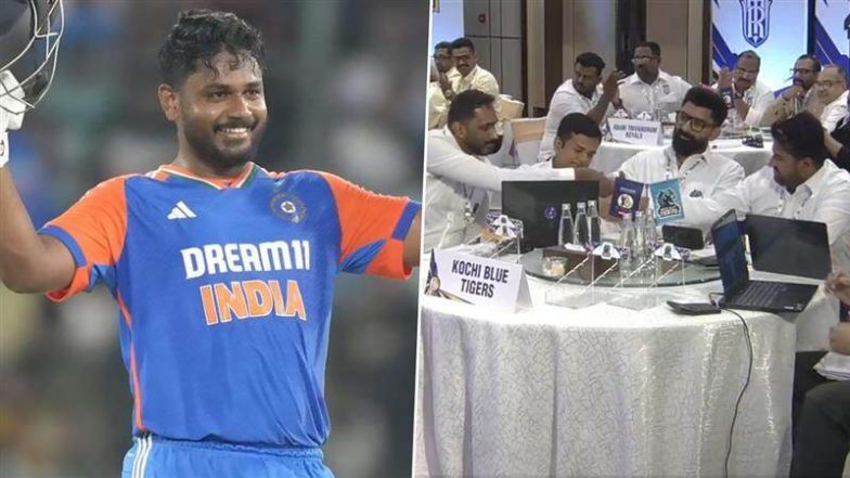 Most Expensive Player in KCL 2025 Auction: संजू सैमसन बने केरल क्रिकेट लीग के सबसे महंगे खिलाड़ी, कोच्चि ब्लू टाइगर्स ने 26.8 लाख रुपये में किया साइन