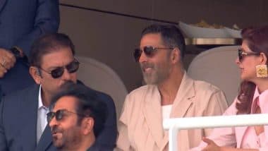 Akshay Kumar, Twinkle Khanna At Lord's: लॉर्ड्स में अक्षय कुमार और उनकी पत्नी ट्विंकल खन्ना ने देखा भारत बनाम इंग्लैंड तीसरा टेस्ट मैच, रवि शास्त्री संग आए नजर