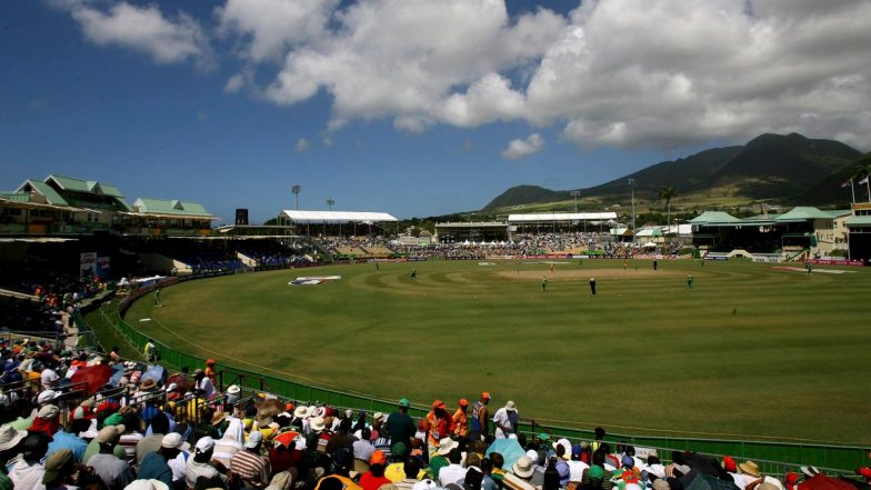 WI vs AUS 2025, St Kitts&nbsp;Weather &amp;&nbsp;Warner Park Pitch Report: ऑस्ट्रेलिया&nbsp;बनाम वेस्टइंडीज 5वें टेस्ट में बरसेंगे रन या बारिश बिगड़ेगी खेल?&nbsp;जानिए&nbsp;वार्नर पार्क&nbsp;की पिच रिपोर्ट और&nbsp;सेंट किट्स में मौसम का&nbsp;मिजाज