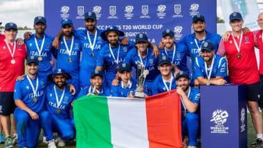 ITA vs SCO, ICC Mens T20 World Cup Europe Qualifier 2025 Scorecard: रोमांचक मुकाबले में इटली ने स्कॉटलैंड को 12 रनों से हराया, हैरी मनेटी ने की ऑलराउंड प्रदर्शन; यहां देखें मैच का स्कोरकार्ड