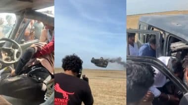 मौत का लाइव VIDEO: साउथ इंडियन फिल्म शूटिंग के दौरान हादसा, कार पलटते से स्टंट मास्टर राजू का निधन