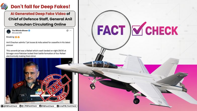 Fact Check: पाकिस्तान ने भारत के 7 फाइटर जेट तबाह किए? जानें CDS जनरल अनिल चौहान के वायरल वीडियो की सच्चाई