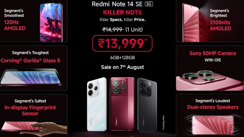 Redmi Note 14 SE 5G Launched: कम बजट में धांसू स्मार्टफोन; Xiaomi ने लॉन्च किया Redmi Note 14 SE 5G, जानिए फीचर्स और कीमत