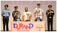 President Draupadi Murmu Launches Durand Cup 2025: राष्ट्रपति द्रौपदी मुर्मू ने की डूरंड कप 2025 ट्रॉफी की भव्य लॉन्चिंग, फुटबॉल की समृद्ध विरासत को दी नई ऊर्जा