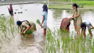 Priya Saroj Video: क्रिकेटर रिंकू सिंह की मंगेतर प्रिया सरोज धान की रोपाई करती आईं नजर, मछलीशहर से समाजवादी पार्टी की हैं सांसद