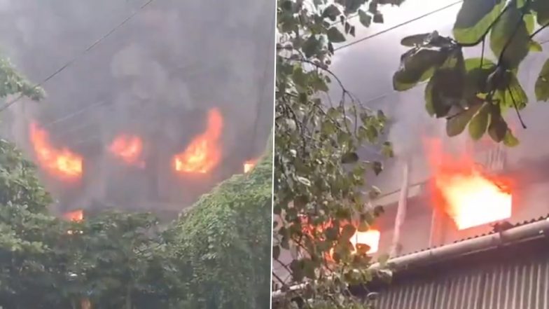 Dombivli Fire: मुंबई से सटे डोंबिवली MIDC की एरोसोल गारमेंट कंपनी में लगी भीषण आग, दमकल की गाड़ियां मौके पर; VIDEO