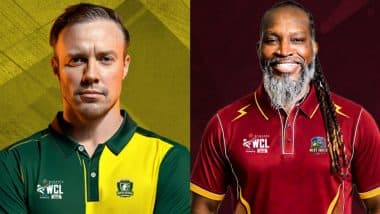 West Indies Champions vs South Africa Champions, WCL 2025 2nd Match 2025 Live Toss And Scorecard: दूसरे टी20 मुकाबले में दक्षिण अफ्रीका चैंपियंस के कप्तान एबी डिविलियर्स ने जीता टॉस, पहले गेंदबाजी करने का किया फैसला; यहां देखें दोनों टीमों की प्लेइंग इलेवन और लाइव स्कोरकार्ड West Indies Champions vs South Africa Champions, WCL 2025 2nd Match 2025 Live Toss And Scorecard: दूसरे टी20 मुकाबले में दक्षिण अफ्रीका चैंपियंस के कप्तान एबी डिविलियर्स ने जीता टॉस, पहले गेंदबाजी करने का किया फैसला; यहां देखें दोनों टीमों की प्लेइंग इलेवन और लाइव स्कोरकार्ड