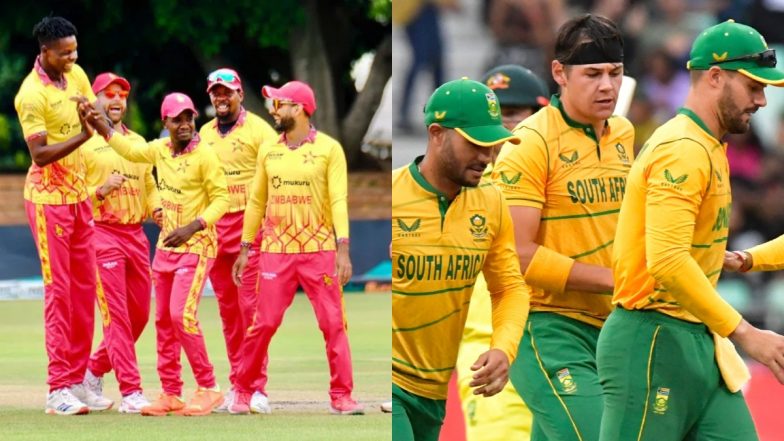 South Africa vs Zimbabwe, 4th T20 Match 2025 Video Highlights: चौथे टी20 मुकाबले में दक्षिण अफ्रीका ने जिम्बाब्वे को 7 विकेट से दी करारी शिकस्त, रासी वैन डेर डुसेन और रुबिन हरमन ने जड़ा अर्धशतक; यहां देखें ZIM बनाम SA मैच का वीडियो हाइलाइट्स