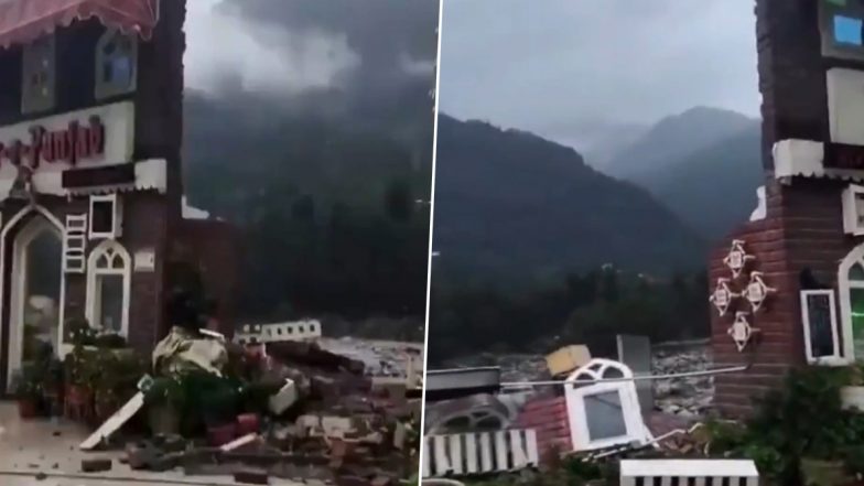 Manali Heavy Rain: हिमाचल प्रदेश में बारिश ने मचाई तबाही, मनाली में कई घर गिरे, गाड़ियां बही, रेस्टोरेंट बह गया, लेकिन सामने की दीवार खड़ी रही; VIDEO