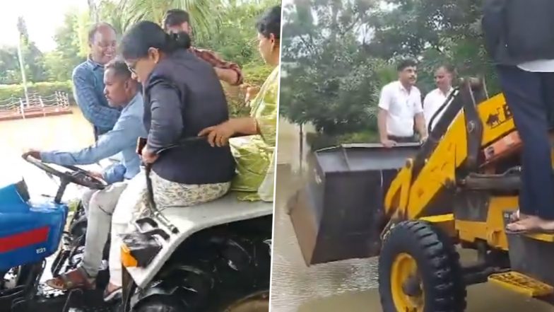Nanded: जज ट्रैक्टर से तो वही वकील JCB से पहुंचे कोर्ट, बारिश में सड़कों पर जलभराव के कारण लिया फैसला, नांदेड जिले में लोगों के सामने पेश की मिसाल; VIDEO