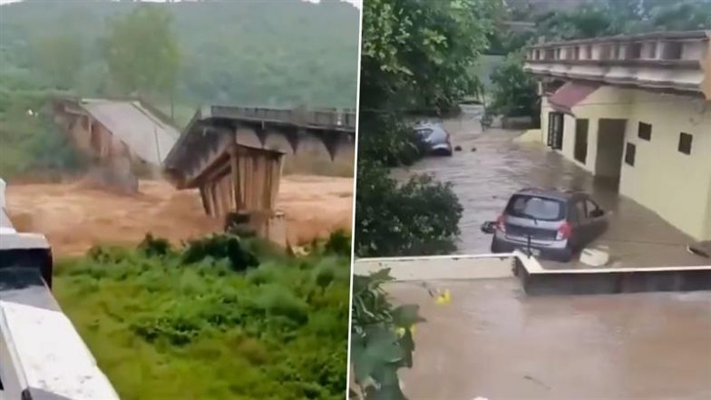 VIDEO: हिमाचल में बाढ़ और बारिश से तबाही! नदी में समा गया पुल, पानी में तैरती दिखीं गाड़ियां; भूस्खलन से 15 भेड़-बकरियों की मौत