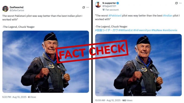 FACT CHECK: 'рд╕рдмрд╕реЗ рдЦрд░рд╛рдм рдкрд╛рдХрд┐рд╕реНрддрд╛рдиреА рдкрд╛рдпрд▓рдЯ рднреА рд╕рд░реНрд╡рд╢реНрд░реЗрд╖реНрда рднрд╛рд░рддреАрдп рдкрд╛рдпрд▓рдЯ рд╕реЗ рдХрд╣реАрдВ рдмреЗрд╣рддрд░ рдерд╛': рдЕрдореЗрд░рд┐рдХреА рдЕрдзрд┐рдХрд╛рд░реА рдЪрдХ рдпреАрдЧрд░ рдХреЗ рдирд╛рдо рд╕реЗ рдлреИрд▓рд╛рдпрд╛ рдЬрд╛ рд░рд╣рд╛ рдлреЗрдХ рдмрдпрд╛рди, рдЬрд╛рдиреЗрдВ рд╕рдЪреНрдЪрд╛рдИ
