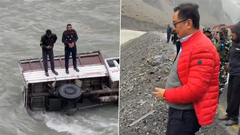 किरेन रिजिजू ने दिखाई मानवता, द्रास में काफिला रोककर नदी में ट्रक के साथ गिरे 2 लोगों की बचाई जान, देखें वीडियो