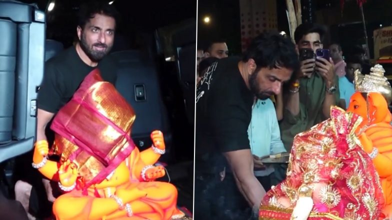 Sonu Sood Celebrates Ganeshotsav: बॉलीवुड एक्टर सोनू सूद के घर विराजे गणपति बाप्पा; VIDEO
