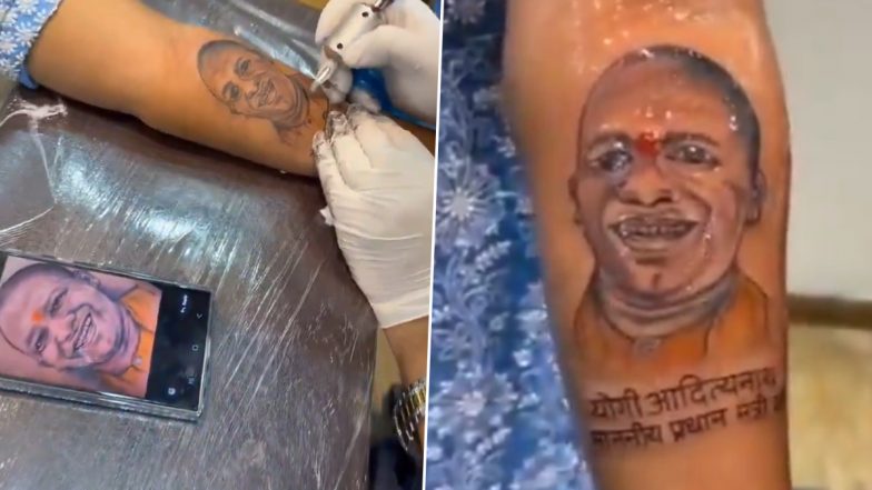 CM Yogi Adityanath Tatto: सीएम की जबरा फैन, लखनऊ की हिमांशी ने बांह पर बनाया योगी आदित्यनाथ का टैटू, सोशल मीडिया पर वायरल हुआ वीडियो; VIDEO