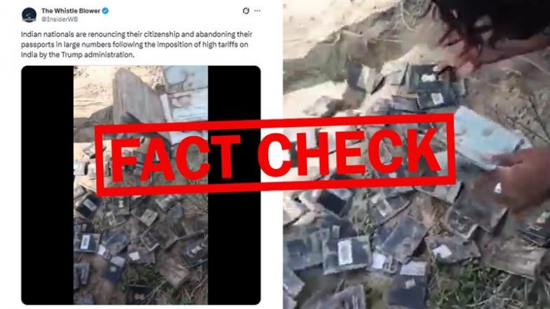 Fact Check: क्या ट्रंप के 50% टैरिफ ऐलान के बाद NRI छोड़ रहे हैं अपनी अमेरिकी नागरिकता? फर्जी वीडियो के जरिए फैलाई जा रही अफवाह... जानिए सच्चाई