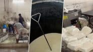 Fake Paneer Factory Busted: लोगों के स्वास्थ के खिलवाड़! पाम ऑयल और इंडस्ट्रियल एसिड से बनाया जा रहा था पनीर, मेहसाना में 650 किलो पनीर एफडीए ने किया जब्त; VIDEO