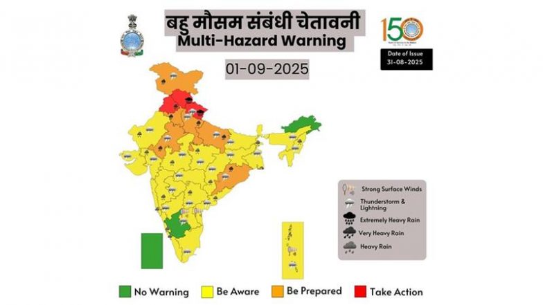 Aaj Ka Mausam, 01 September 2025: कैसा रहेगा आज का मौसम? गुजरात और महाराष्ट्र में भारी बारिश का अलर्ट, MP, ओडिशा और बंगाल के लिए भी चेतावनी जारी