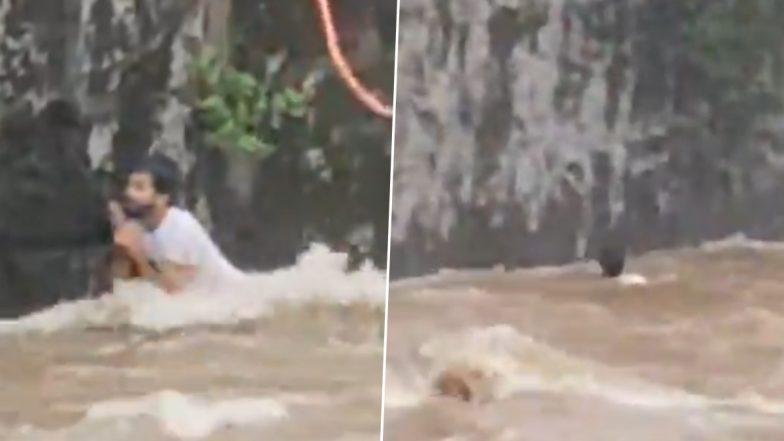 Mumbai: मुंबई में उफनते नाले में हाथ छूटने से बहा युवक, पवई के फिल्टरपाड़ा का वीडियो आया सामने; VIDEO