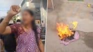 Jodhpur: गुस्साई ग्राहक ने 6 हजार रूपए का ड्रेस शोरूम के बाहर जलाया, डिफेक्टिव होने पर वापस करने आई थी महिला, जोधपुर का वीडियो आया सामने; VIDEO