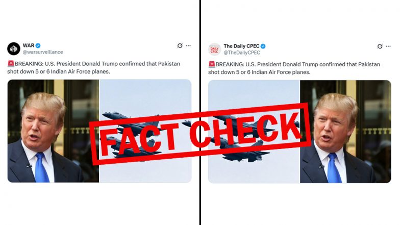 Fact Check: ट्रंप ने पाकिस्तान द्वारा भारतीय जेट्स गिराने की बात नहीं कही, फर्जी दावा हो रहा वायरल; जानें सच्चाई