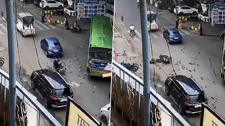 Pune Road Accident: फ्लाईओवर पर टेम्पो पलटने से लोहे का सामान नीचे बाइक सवार पर गिरा, युवक हुआ घायल, पिंपरी चिंचवड में हुआ अजीब एक्सीडेंट; VIDEO