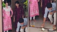 Saaniya Chandhok At Sara's Pilates Academy Opening: सारा की पिलेट्स अकादमी लॉन्च में अर्जुन तेंदुलकर की मंगेतर सानिया चंधोक पहली बार तेंदुलकर परिवार के साथ आईं नजर, देखें तस्वीरें