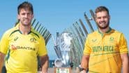 Australia vs South Africa, 1st T20I Match 2025 Live Toss And Scorecard: पहले टी20 मुकाबले में दक्षिण अफ्रीका के कप्तान एडेन मार्करम ने जीता टॉस, पहले गेंदबाजी करने का किया फैसला; यहां देखें दोनों टीमों की प्लेइंग इलेवन और लाइव स्कोरकार्ड